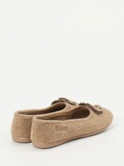 Thies – Ballerina-Hausschuh aus Wollfilz beigebraun