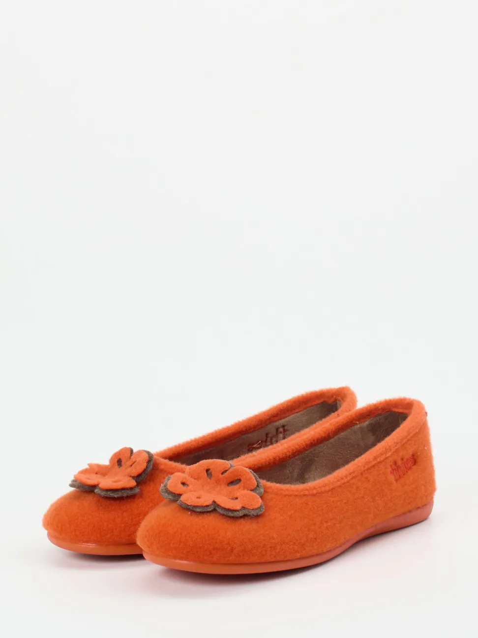 Thies – Ballerina-Hausschuh aus Wollfilz orange