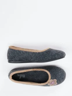 Thies – Ballerina-Hausschuh aus Filz in Anthrazit