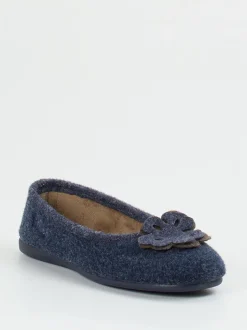 Thies – Ballerina-Hausschuh aus Wollfilz Dunkelblau