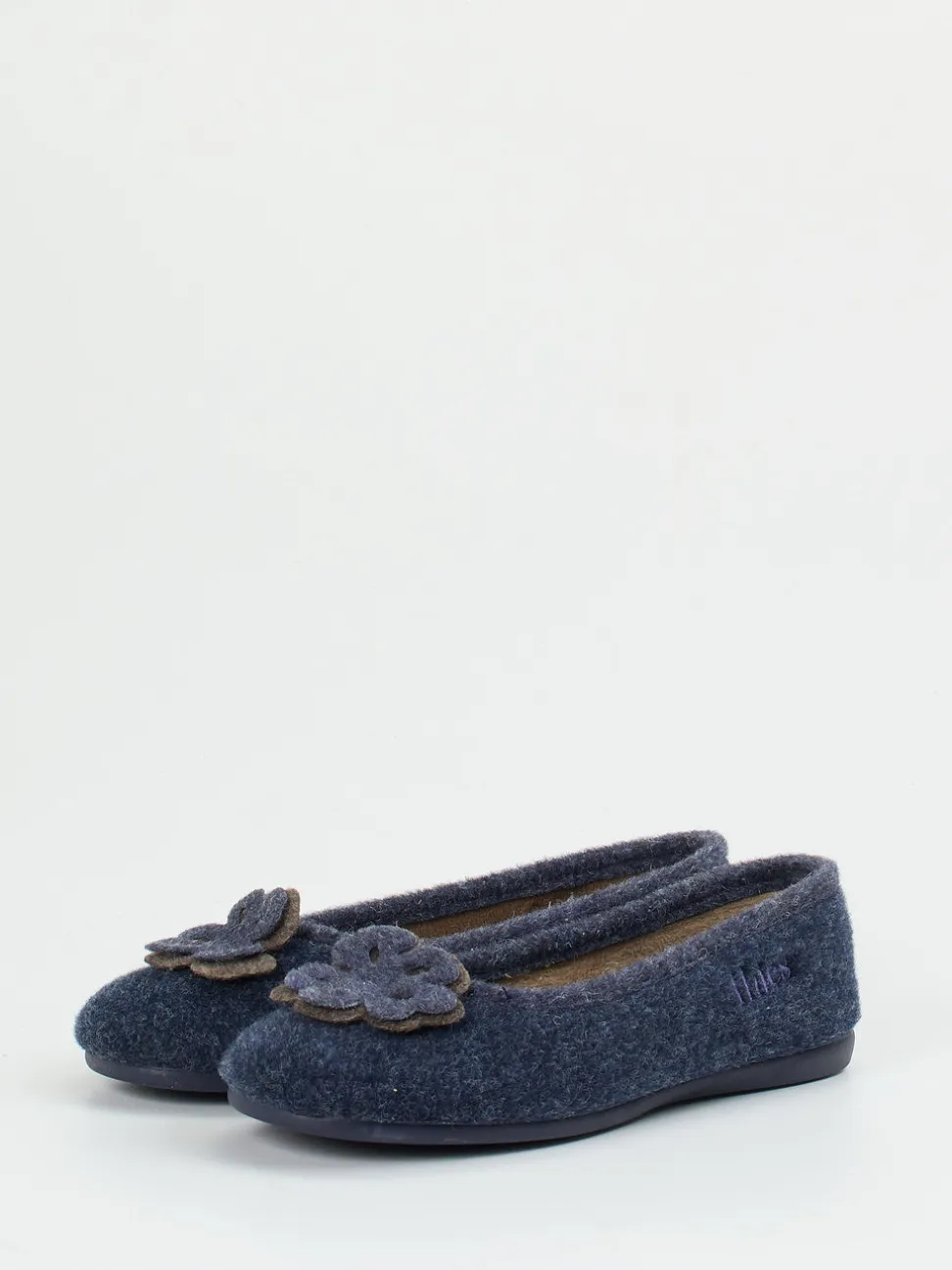 Thies – Ballerina-Hausschuh aus Wollfilz Dunkelblau