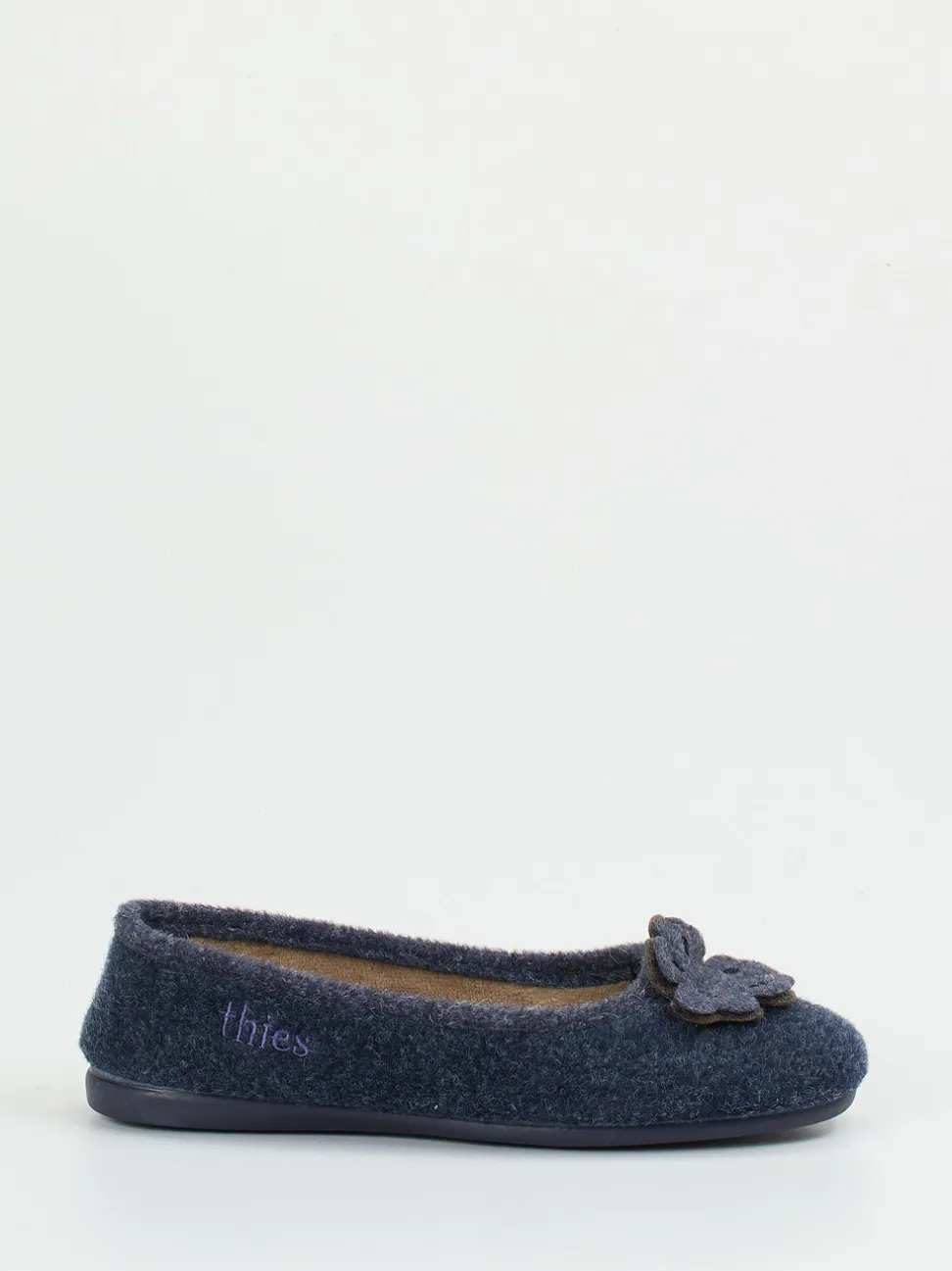Thies – Ballerina-Hausschuh aus Wollfilz Dunkelblau