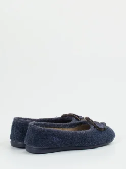 Thies – Ballerina-Hausschuh aus Wollfilz Dunkelblau