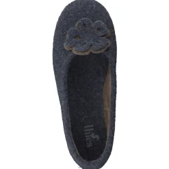 Thies – Ballerina-Hausschuh aus Wollfilz Dunkelblau
