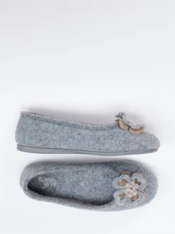 Thies – Ballerina-Hausschuh aus Filz in Grau
