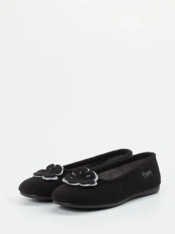 Thies – Ballerina-Hausschuh aus Wolle schwarz