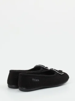 Thies – Ballerina-Hausschuh aus Wolle schwarz