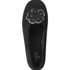 Thies – Ballerina-Hausschuh aus Wolle schwarz