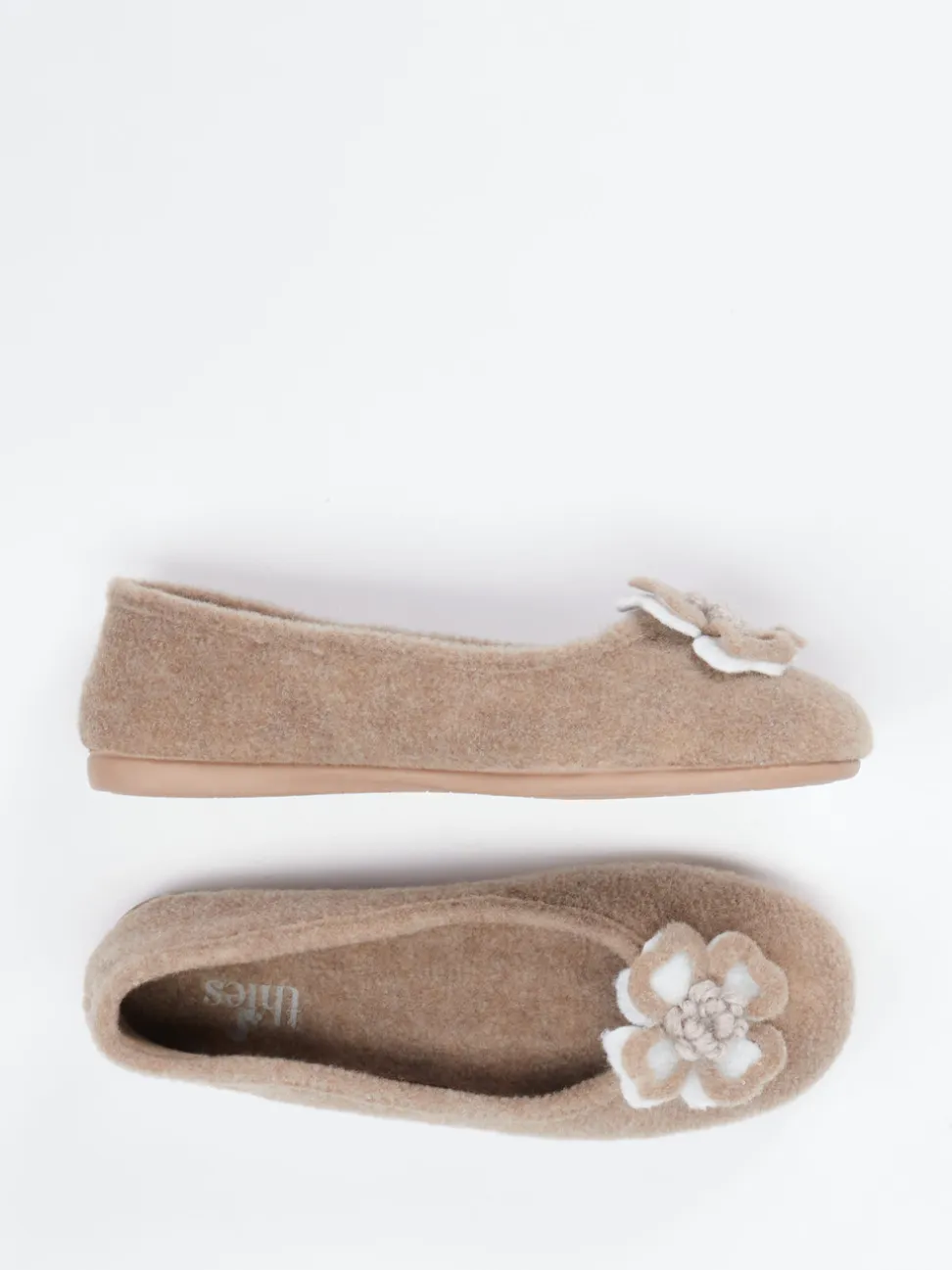 Thies – Ballerina-Hausschuh aus Filz beige