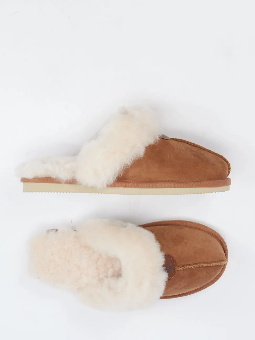 Thies – Hausschuh aus Veloursleder cognac