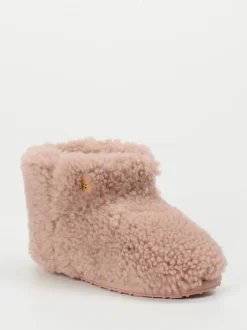 Thies – Hausschuh-Booties aus Fell in Altrosa