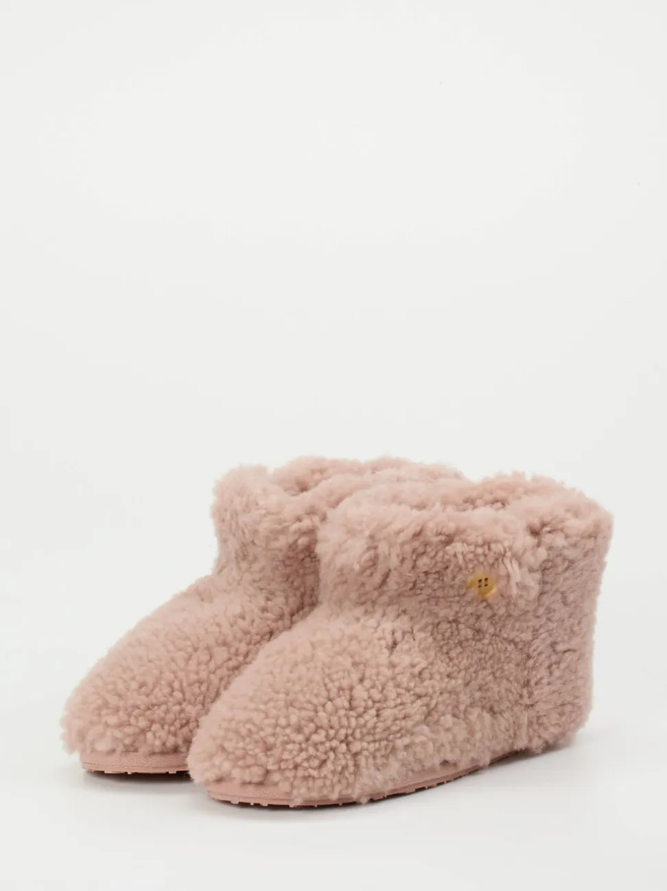 Thies – Hausschuh-Booties aus Fell in Altrosa