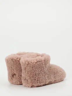 Thies – Hausschuh-Booties aus Fell in Altrosa