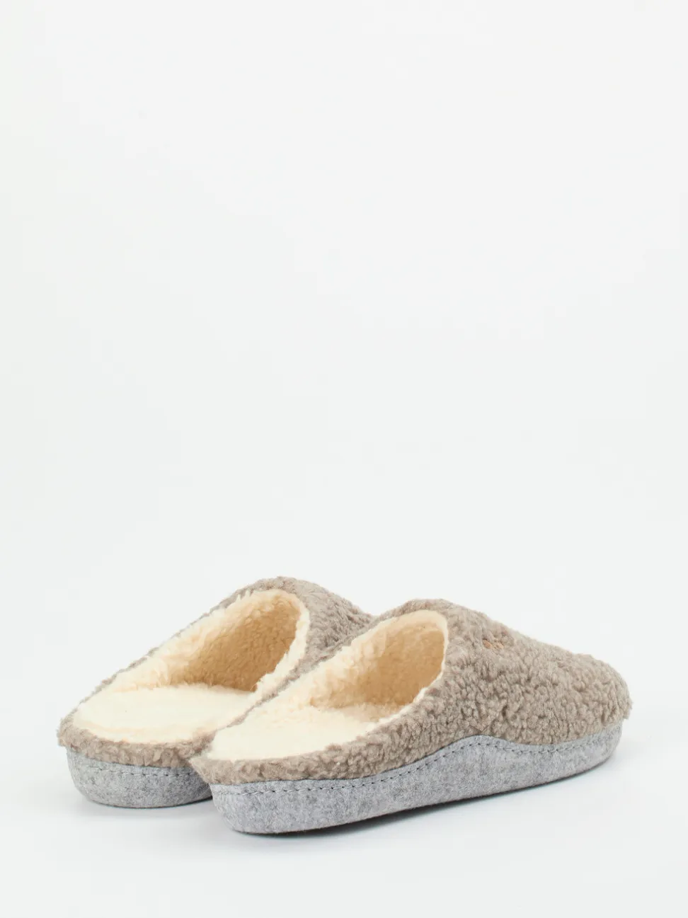 Thies – Pantoffeln aus Textil in Beigegrau