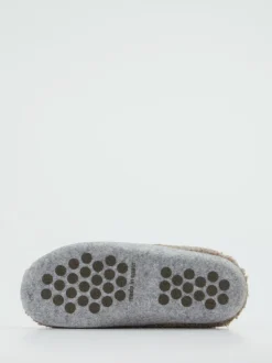 Thies – Pantoffeln aus Textil in Beigegrau