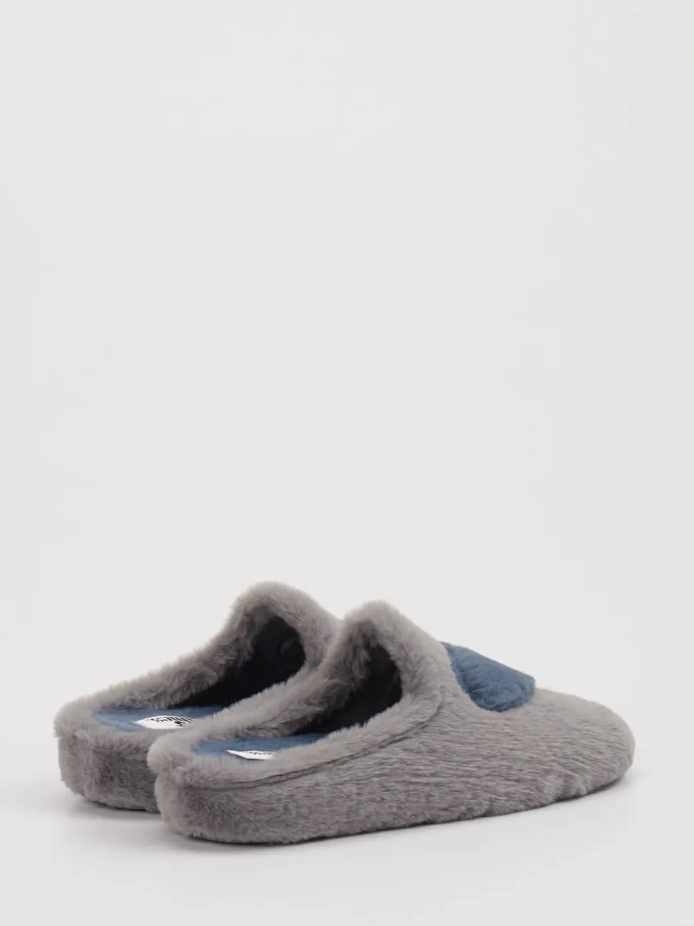 Thies – Pantoffeln aus Textil in Grau mit Herzmotiv