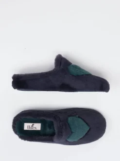 Thies – Pantoffeln aus Textil in Dunkelblau