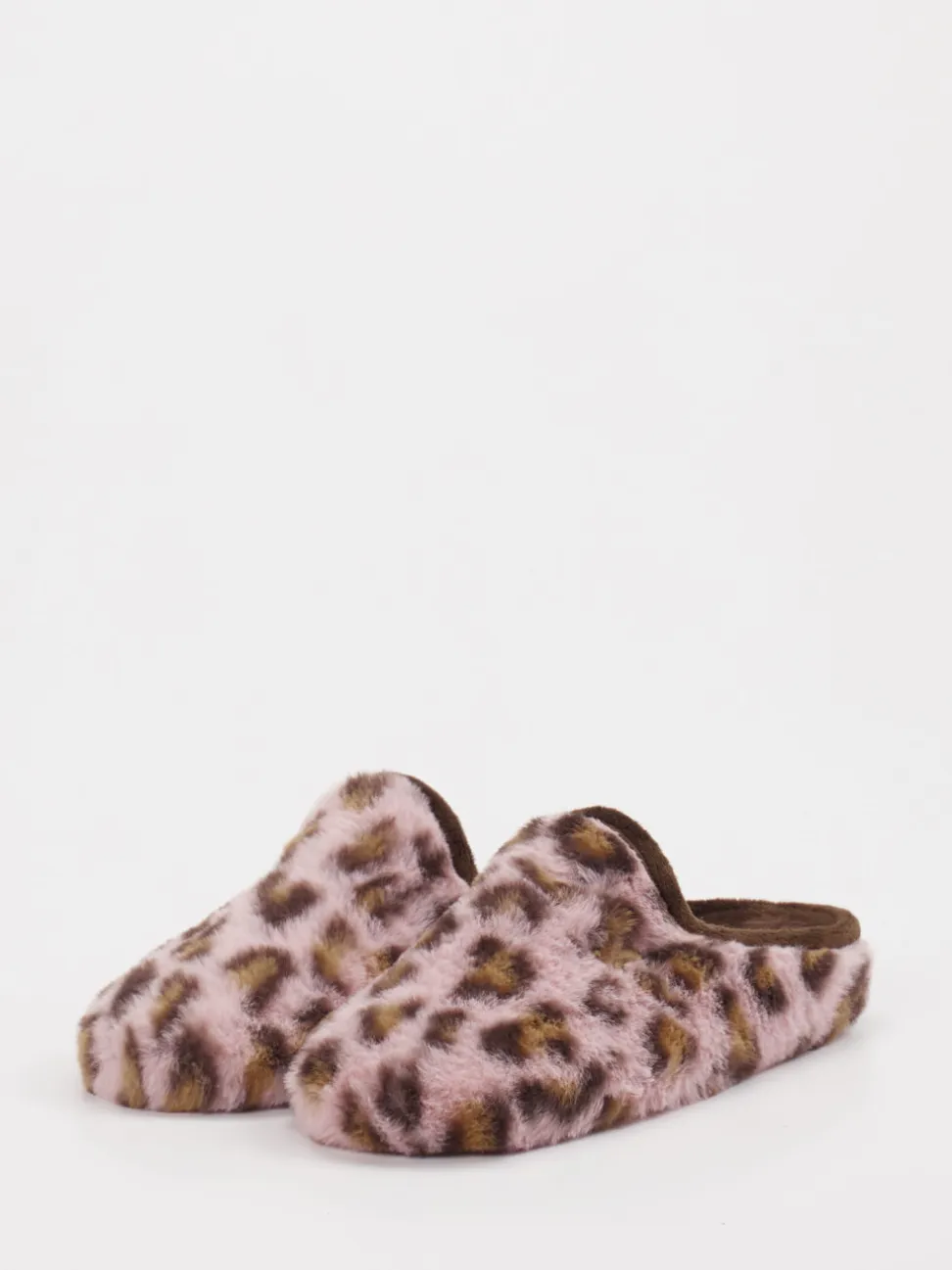 Thies – Pantoffeln aus Textil mit Kunstfell in Altrosa