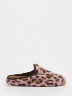 Thies – Pantoffeln aus Textil mit Kunstfell in Altrosa