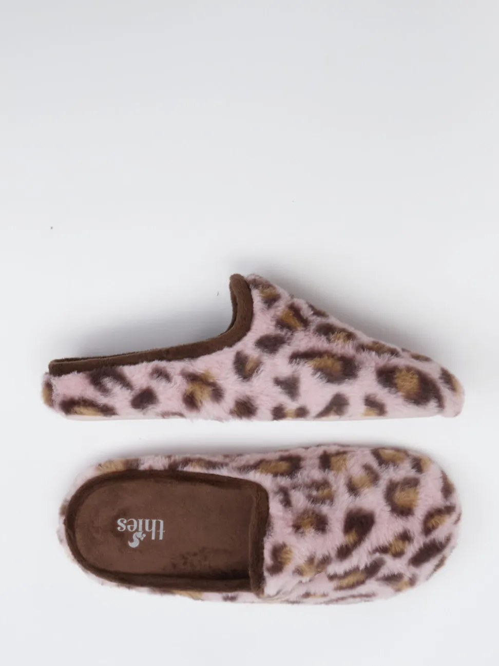 Thies – Pantoffeln aus Textil mit Kunstfell in Altrosa