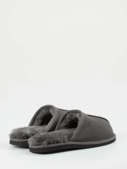 Thies – Pantoffeln aus Veloursleder in Grau