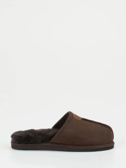 Thies – Pantoffeln aus Veloursleder dunkelbraun