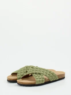 Thies – Pantolette aus Textil in Salbeigrün