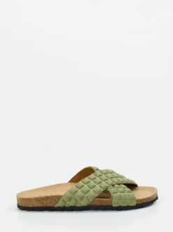 Thies – Pantolette aus Textil in Salbeigrün