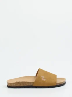Thies – Pantolette aus Velourslederoptik Cognac
