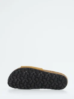 Thies – Pantolette aus Velourslederoptik Cognac