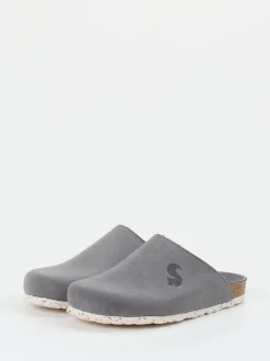 Thies – Pantolette aus Veloursleder in Grau