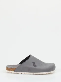 Thies – Pantolette aus Veloursleder in Grau
