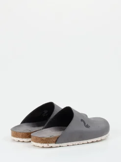 Thies – Pantolette aus Veloursleder in Grau