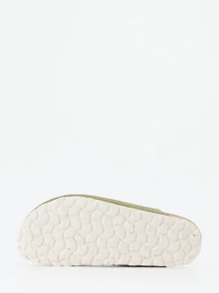Thies – Pantoletten aus Veloursleder Olivgrün