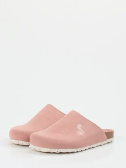 Thies – Pantoletten aus Veloursleder in Altrosa
