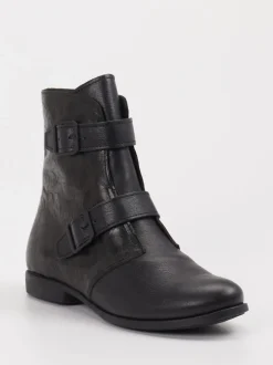 Think – Biker-Stiefelette aus Leder in Schwarz