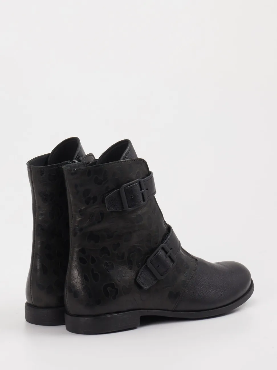 Think – Biker-Stiefelette aus Leder in Schwarz