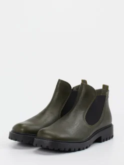 Think – Chelsea Boots aus Kalbleder Olivgrün