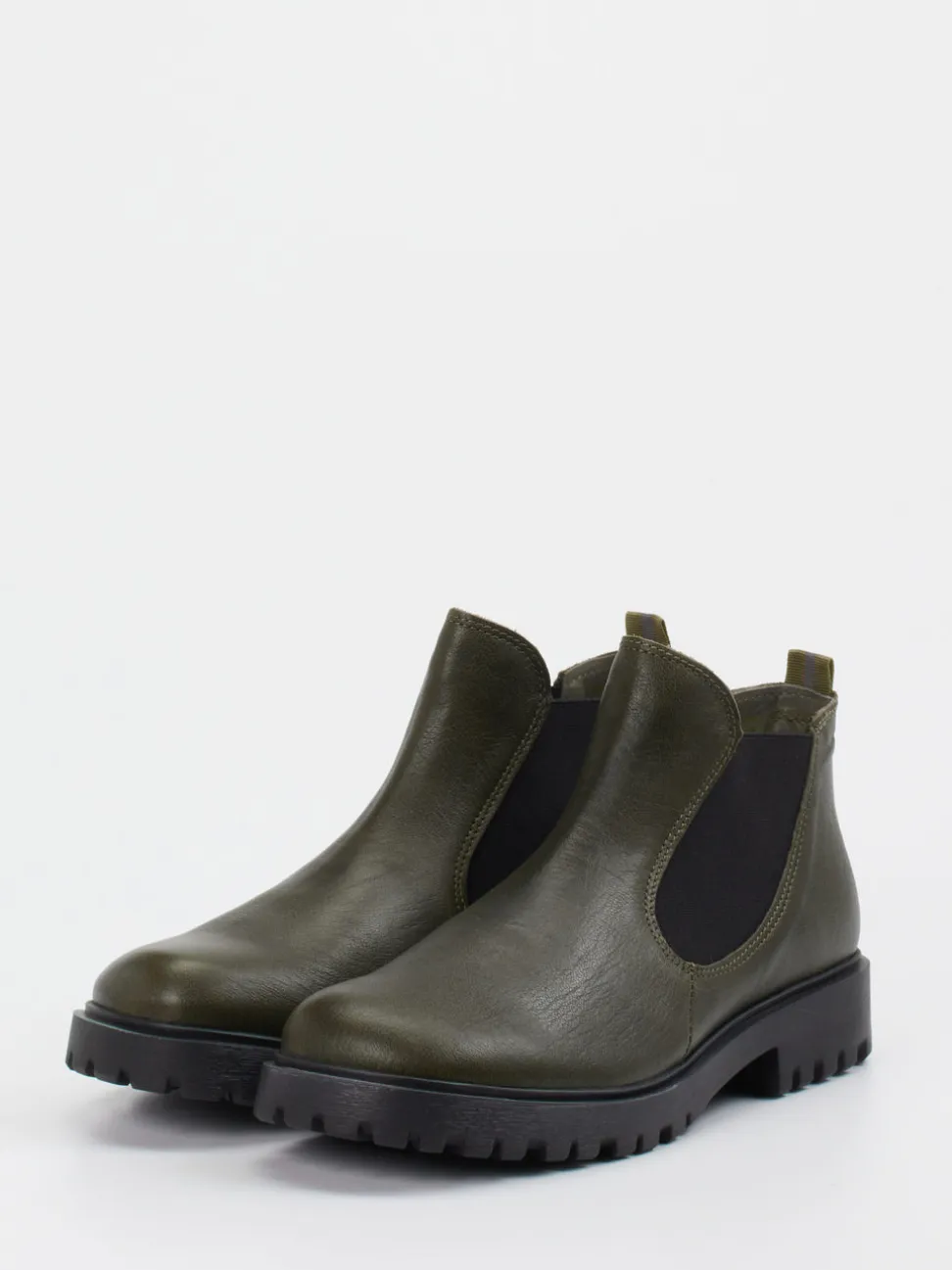 Think – Chelsea Boots aus Kalbleder Olivgrün