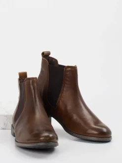 Think – Chelsea Boots aus Kalbleder braun