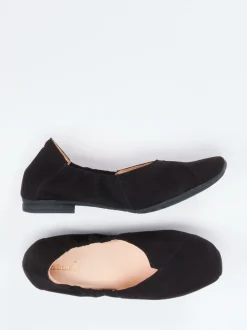 Think – Komfort-Ballerinas aus Veloursleder schwarz