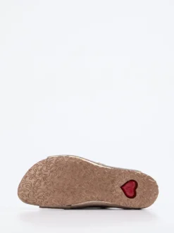 Think – Komfort-Pantolette aus Leder in Champagner
