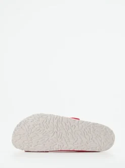 Think – Pantoletten aus Veloursleder Korallrosa