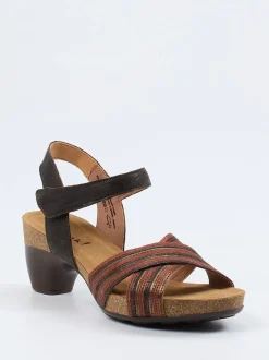 Think – Sandalette aus Metallicleder in Braunrot