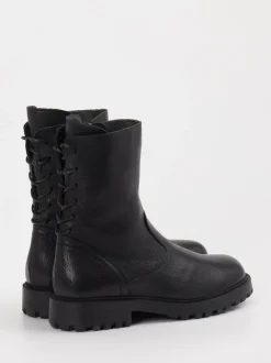 Think – Schnür-Boots aus Leder schwarz