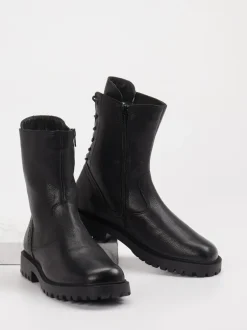 Think – Schnür-Boots aus Leder schwarz