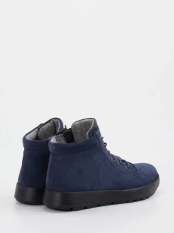 Think – Schnürboots aus Veloursleder Dunkelblau