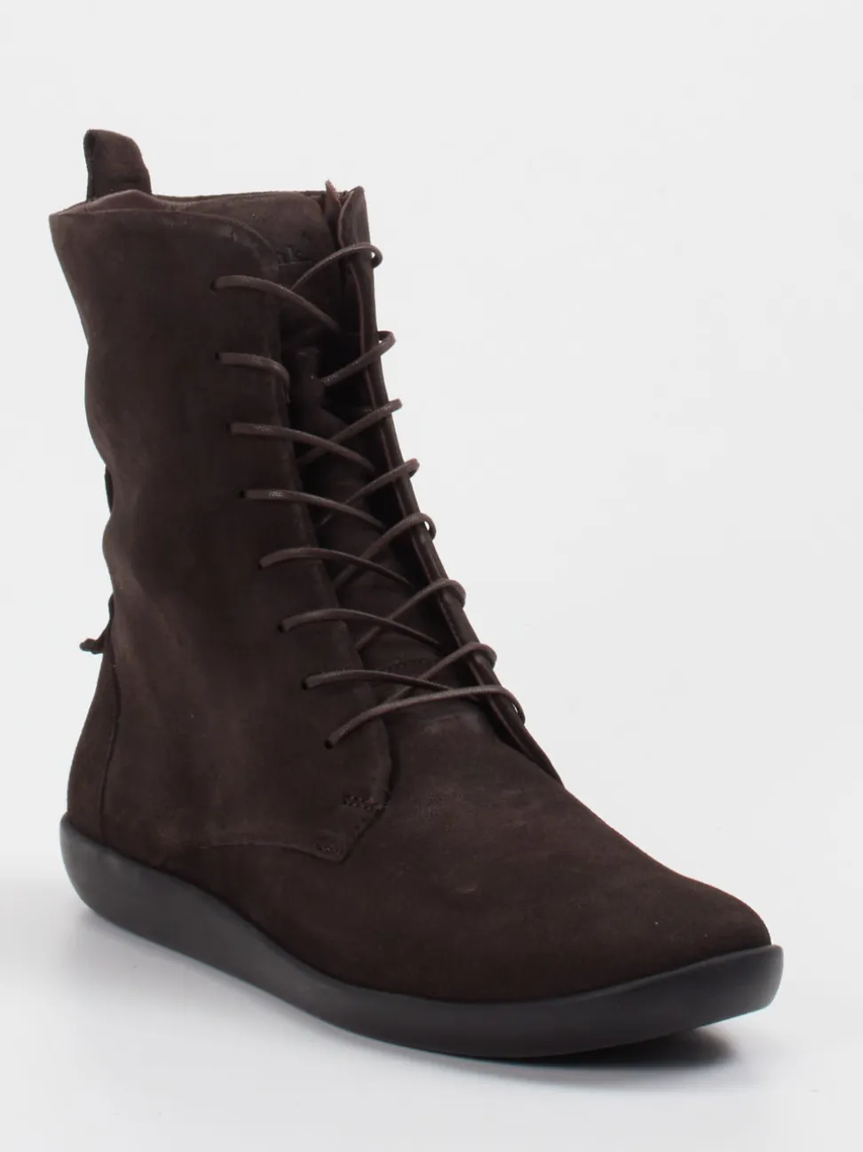 Think – Schnürboots aus Veloursleder Dunkelbraun