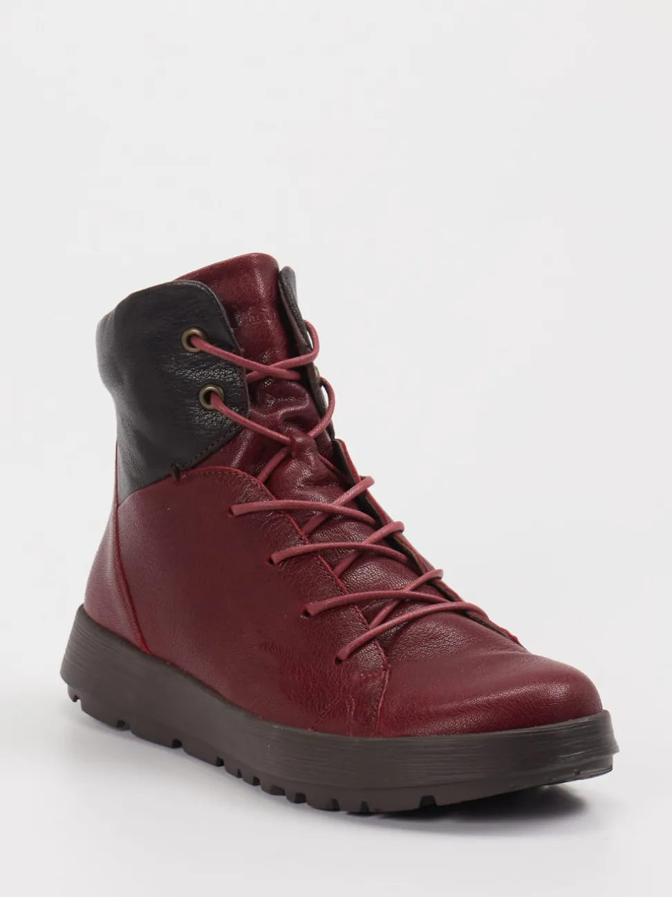 Think – Schnürboots aus Ziegenleder in Bordeauxrot