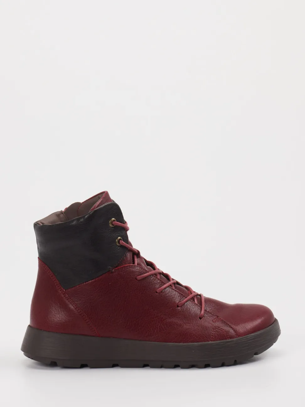 Think – Schnürboots aus Ziegenleder in Bordeauxrot